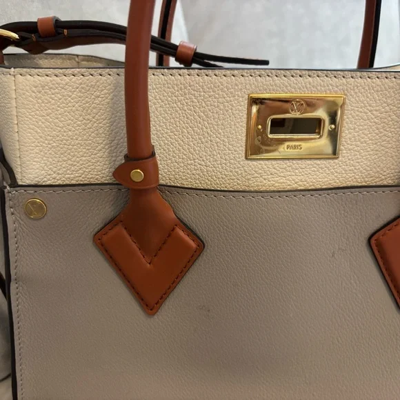 Louis Vuitton Tuffetage On My Side MM Cream and Tan Satchel - Picture 2 of 14